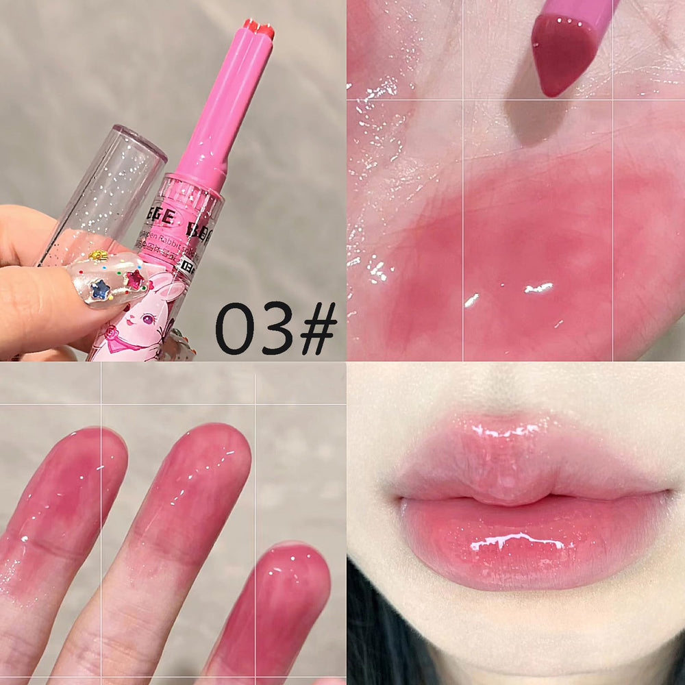 LuckNest application on lips demonstrating glossy tint and natural shine