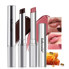 LuckNest front packaging showing two tinted lip balms and benefits for daily hydration