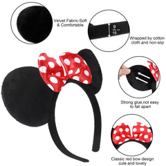 Lucky Will red bow detail on headband, secure attachment for durable use