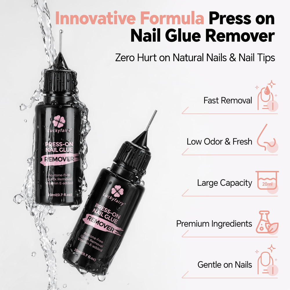 Luckyfairy before and after nail removal showing cleaner natural nail and restored shine