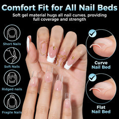 Luckyfairy close-up of half-matte inner texture improving adhesion and reducing filing