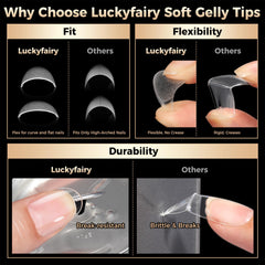 luckyfairy detailed nail art on a pre-shaped tip showcasing design versatility