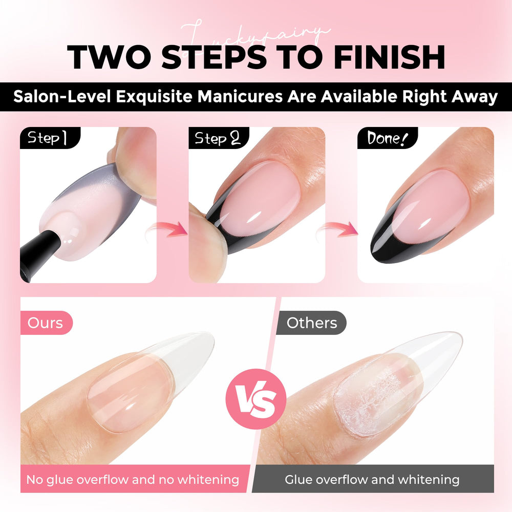 Luckyfairy finished manicure lifestyle image showing durable salon-style results