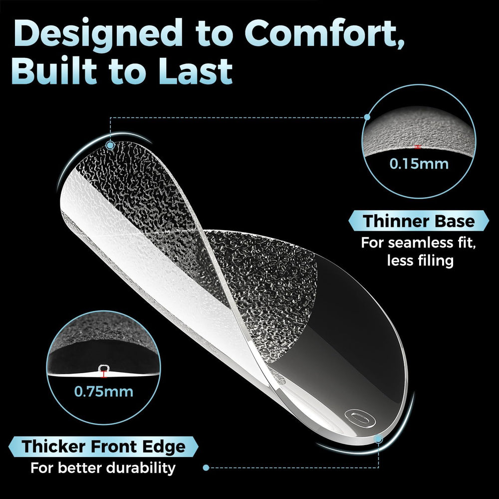 Luckyfairy flexible bend detail of soft-gel tip showing durability and no cracking