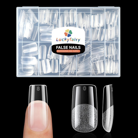 luckyfairy front packaging showing 240 medium square tips and clear branding for easy selection