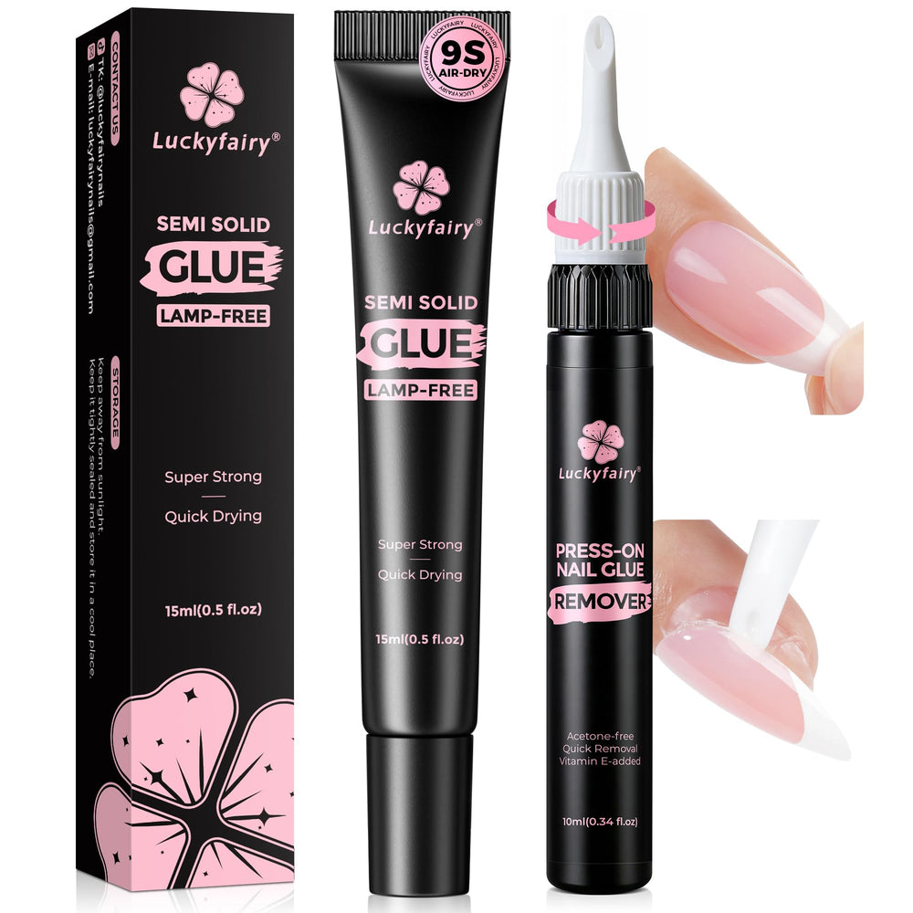 luckyfairy kit front packaging showing glue and remover for easy selection