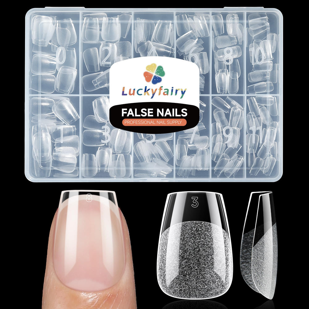 Luckyfairy front packaging showing 240-piece kit for quick manicures