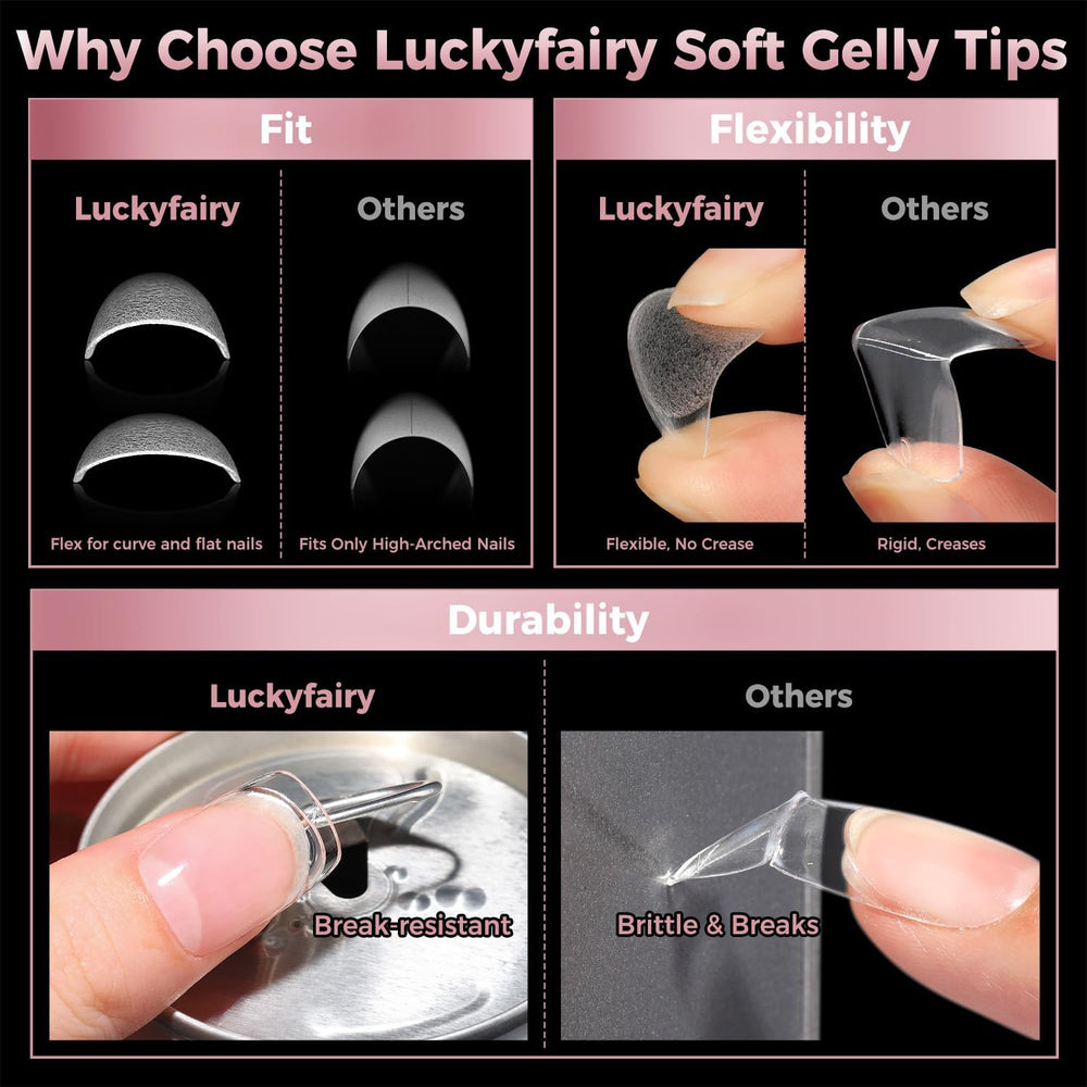 Luckyfairy application photo using glue for quick DIY salon results