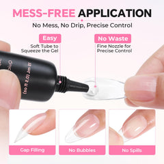 Luckyfairy press-on application in hand demonstrating quick secure fit