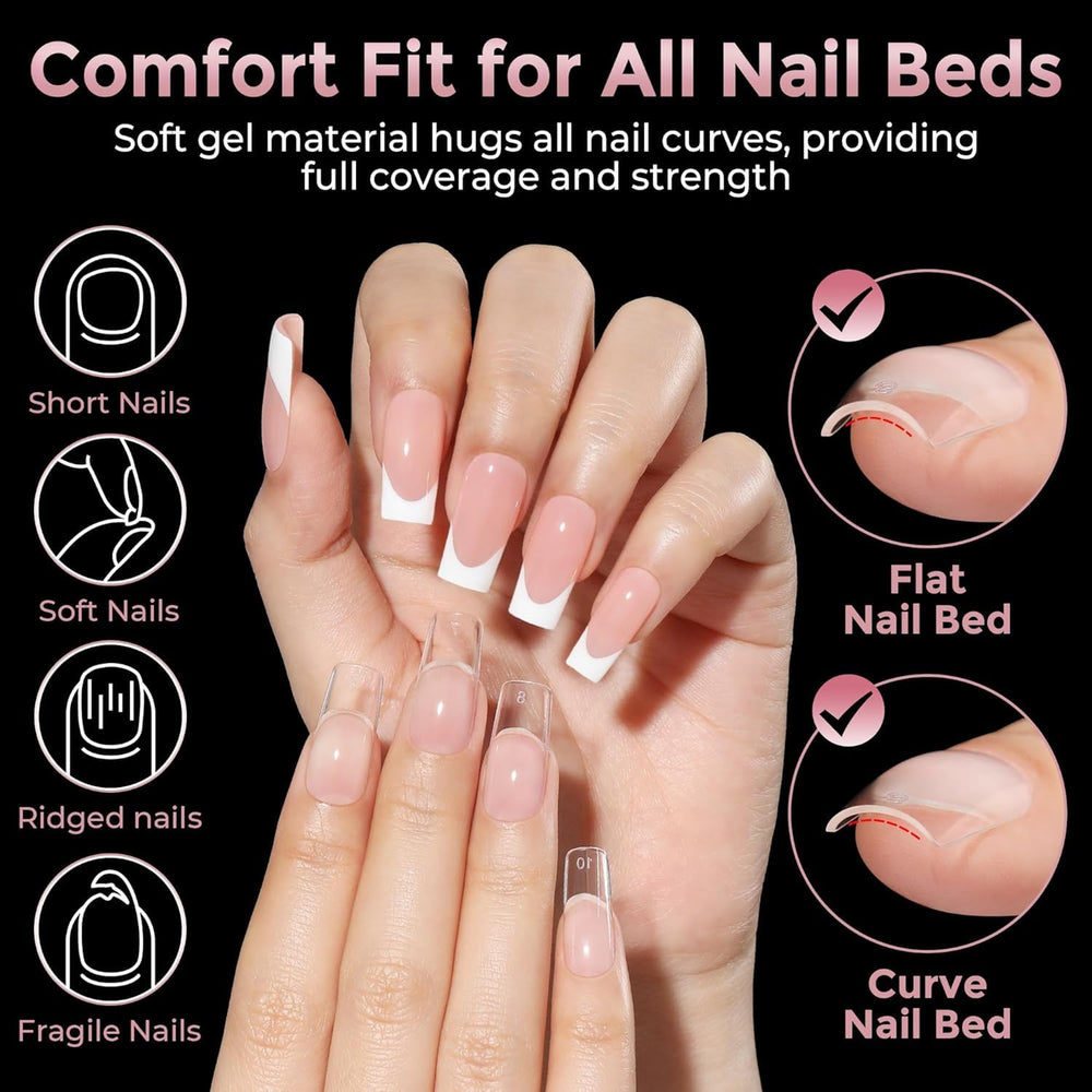 luckyfairy labeled size chart with 12 sizes plus extras to ensure a precise nail fit