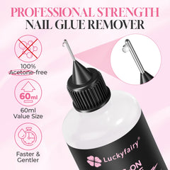Luckyfairy drop on nail adhesive dissolving texture for quick removal benefit
