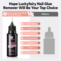 Luckyfairy formula texture swirl highlighting non-acetone, moisturizing composition