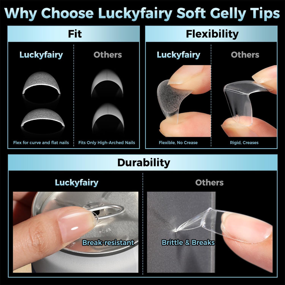 Luckyfairy thickened front edge closeup that prevents chipping and increases strength