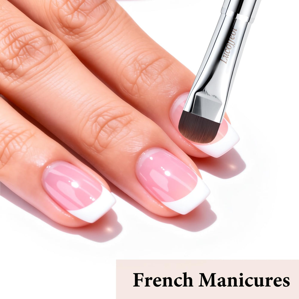 Lucoffeoi flat edge demonstration creating a crisp French tip