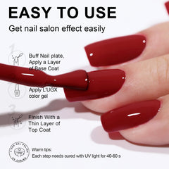 L'UGX applied on nails in a salon setting showing salon-quality shine benefit