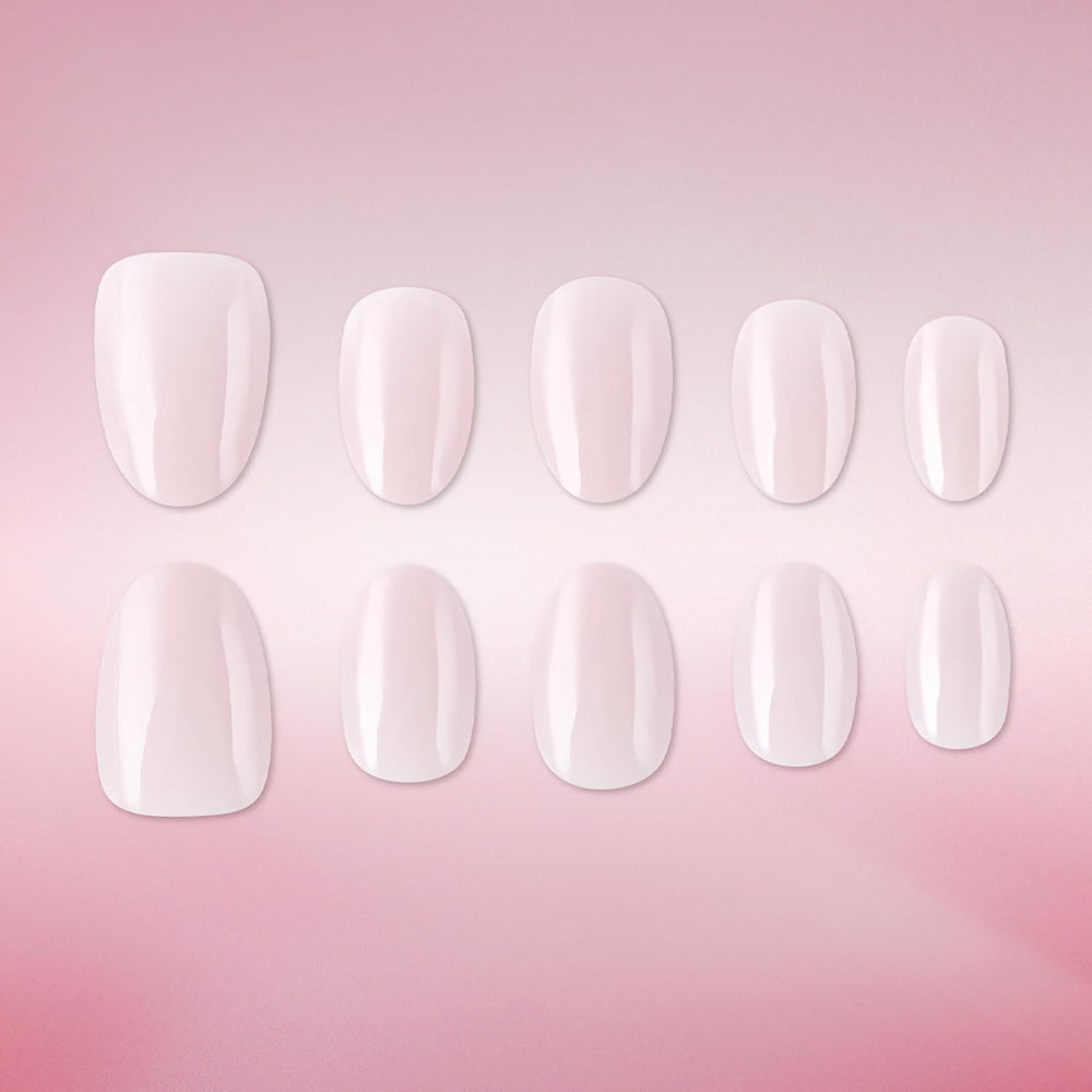 Lukmexor nails on hand styled for daily wear showing natural short oval elegance