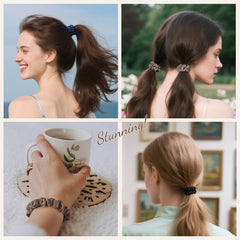 LULUSILK scale comparison illustrating compact skinny scrunchie size