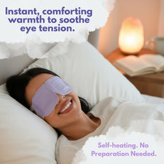 LumiDew mask in use on a person resting in bedroom to reduce eye fatigue