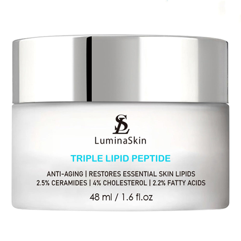 LuminaSkin jar front view showing clean packaging and brand benefit