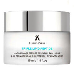 LuminaSkin jar front view showing clean packaging and brand benefit