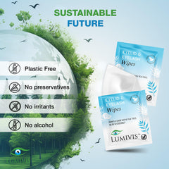 Lumivis wipe held in hand showing scale and easy single-use portability