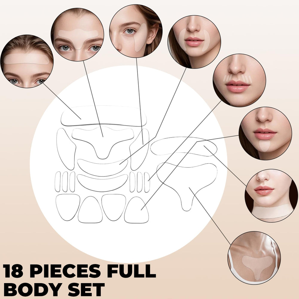 LUMIXELL patches next to a hand for scale illustrating size and how pieces fit facial areas