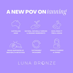 Model with Luna Bronze bronzed skin for everyday natural-looking sunless glow