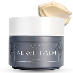 Lune nerve balm front packaging showing label and jar for identification and trust