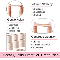 LuSeren blonde hair tie securing a thick ponytail with firm hold benefit