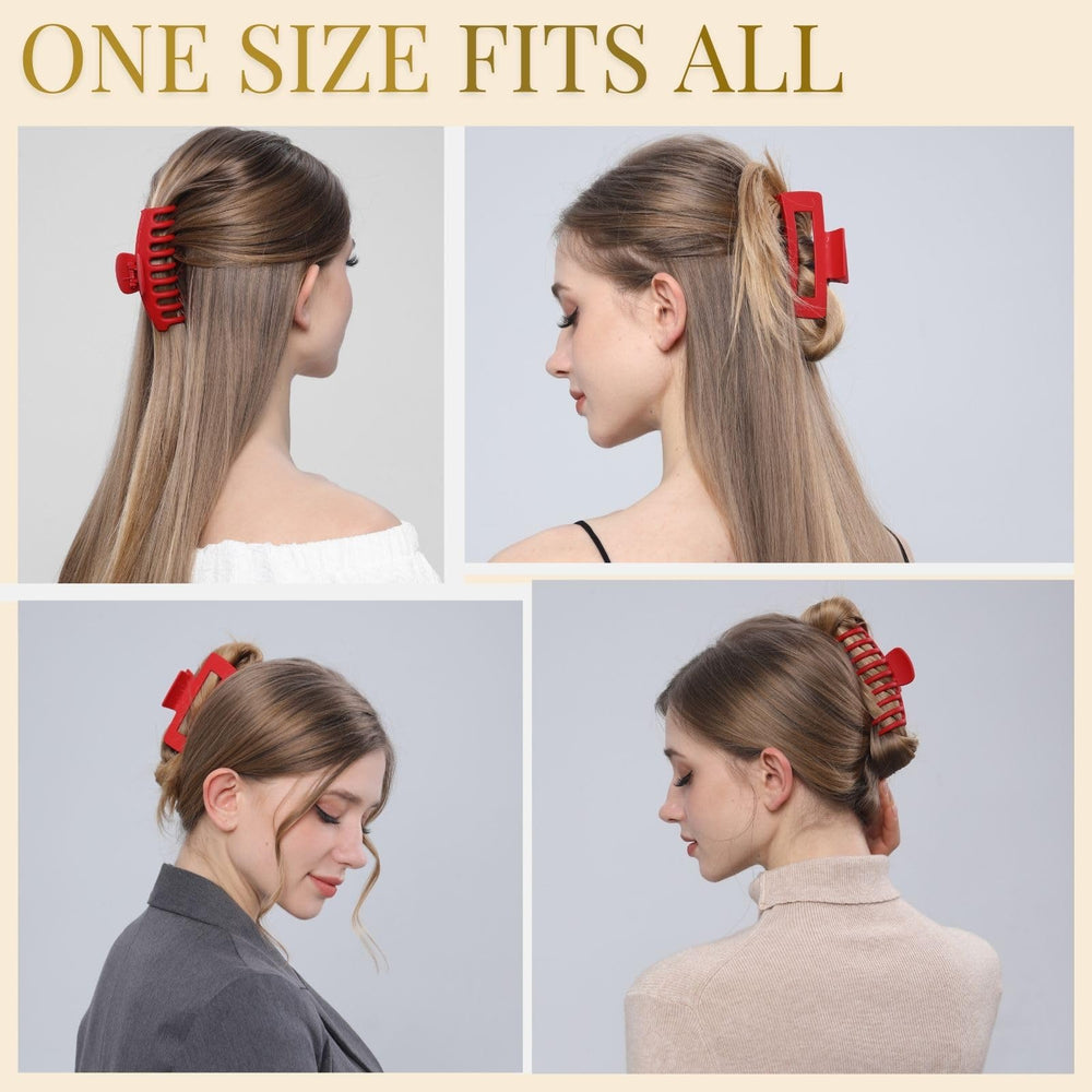 LuSeren clip in use holding a high ponytail, keeps hair neatly gathered