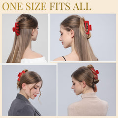 LuSeren clip in use holding a high ponytail, keeps hair neatly gathered