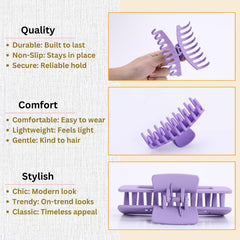 LuSeren clip holding thick curly hair from the side, showing anti-slip benefit