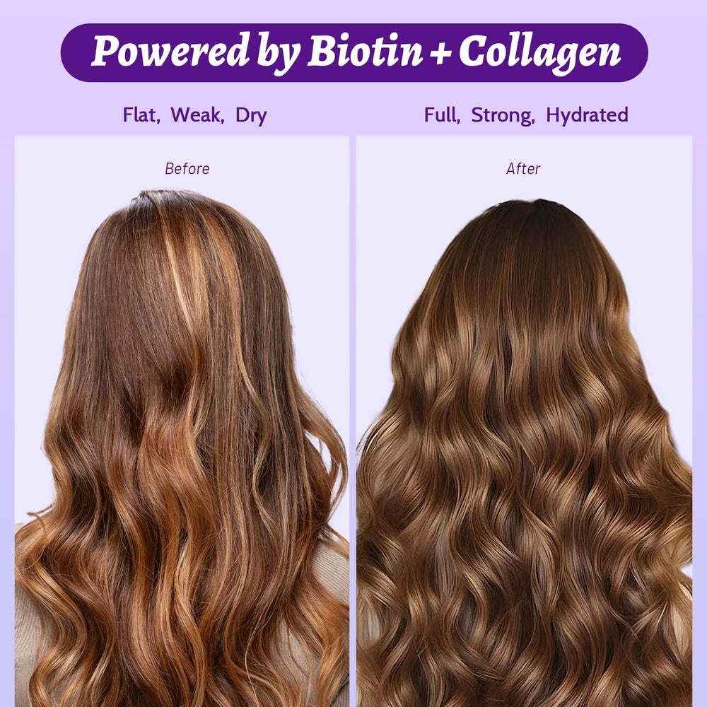Luseta hair before and after detangling demonstrating fuller look