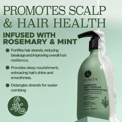 LUSETA ingredients display with rosemary and argan oil for strengthening