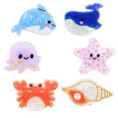 Lusofie front packaging showing six sea animal clips and colorful variety for gifting