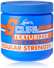 Luster S Curl regular front packaging showing label and benefits