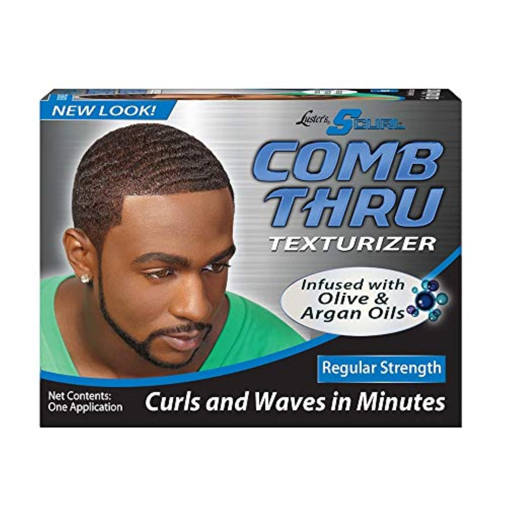 Luster's front packaging showing kit and defined curls benefit