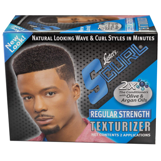 Luster's SCurl front packaging showing product and benefit of curl enhancement