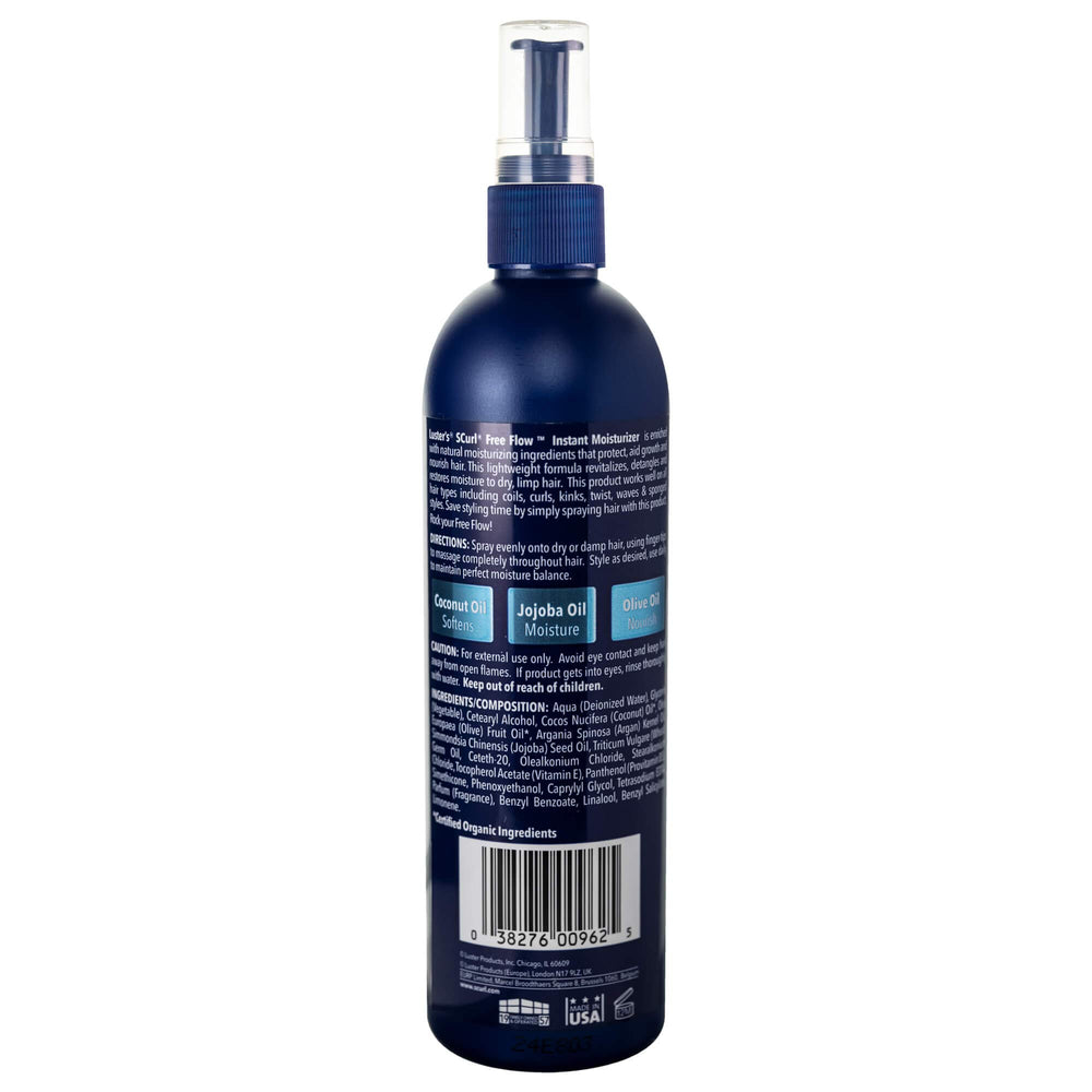 Luster's SCurl close-up of fine mist texture demonstrating even spray and lightweight hydration