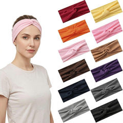 Luuao front view of 12-pack headbands shows variety and convenience