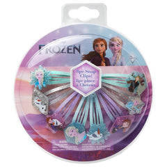 LUV HER front packaging showing 8 colorful Frozen snap clips and secure shipping