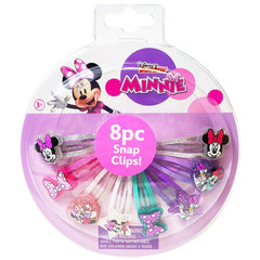 LUV HER front packaging showing 8 colorful Minnie snap clips and child-safe labels