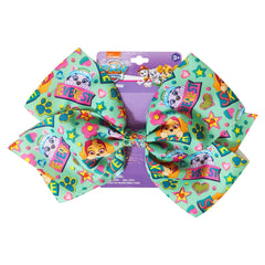 LUV HER front view of Paw Patrol printed hair bow showing vibrant characters