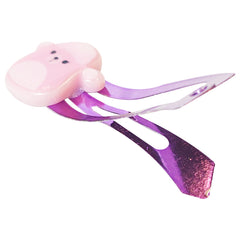 LUV HER clip worn in girl's hair demonstrating gentle hold and comfort
