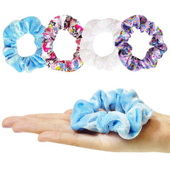 LUV HER four scrunchies in coordinating colors for soft no-crease holds