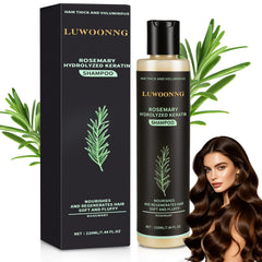 LUWOONNG front bottle view showing clean branding and rosemary benefit