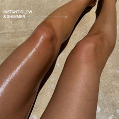 Lux Unfiltered applied on arm demonstrating instant bronze glow