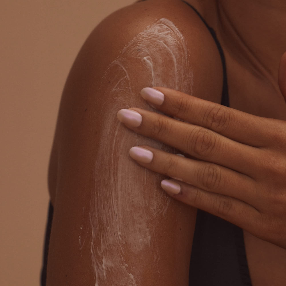 Lux Unfiltered applied to forearm illustrating visible hydration benefit