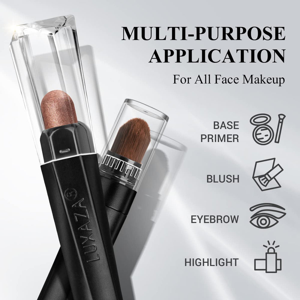 LUXAZA application on eyelid before and after, long-lasting finish benefit