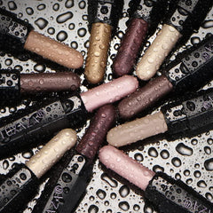 LUXAZA eyeshadow applied on model demonstrating wearable look and brightening benefit